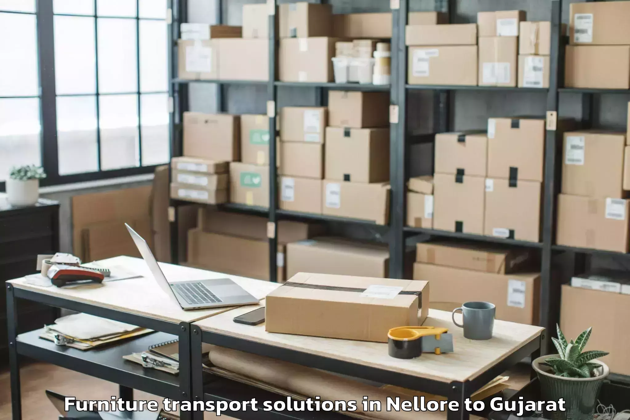 Affordable Nellore to Vadnagar Furniture Transport Solutions